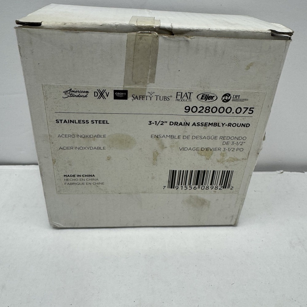 American Standard, Sink Stainless Steel 3-1/2" Drain Assembly, Round New In Box